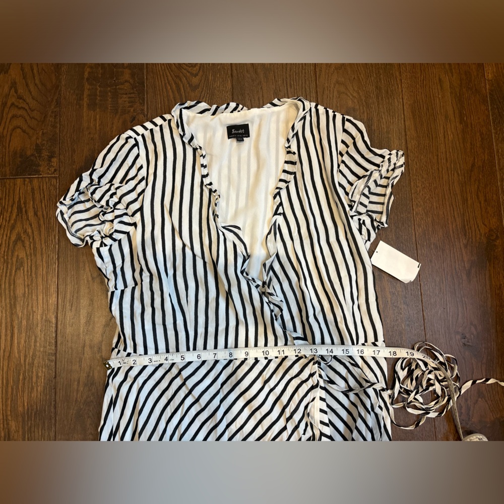 Bardot Aide Striped Midi Wrap Dress Women’s Size Large - Picture 11 of 16